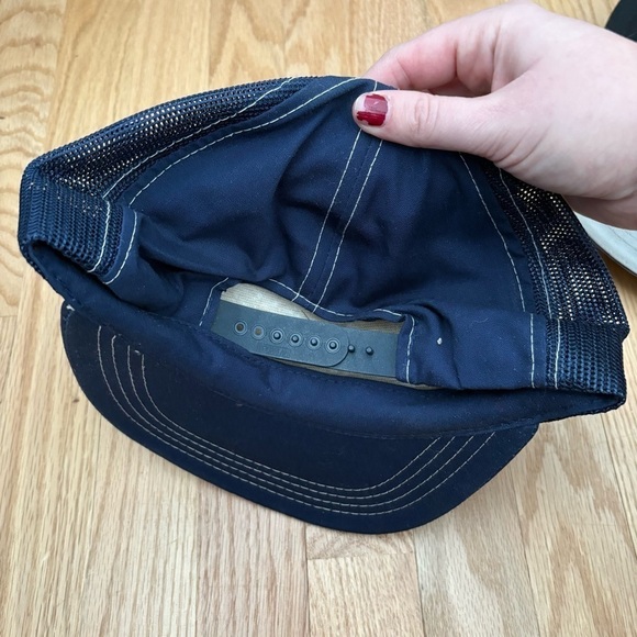 Vintage Ford Blue Mesh Back Trucker SnapBack Hat Made in Korea 80s 90s - Picture 2 of 5